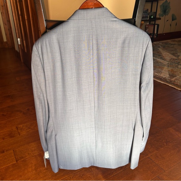 Michael Kors Mens 44R Kris Wool Blend Suit Jacket Blue Gray Windowpane NWT - Picture 8 of 16
